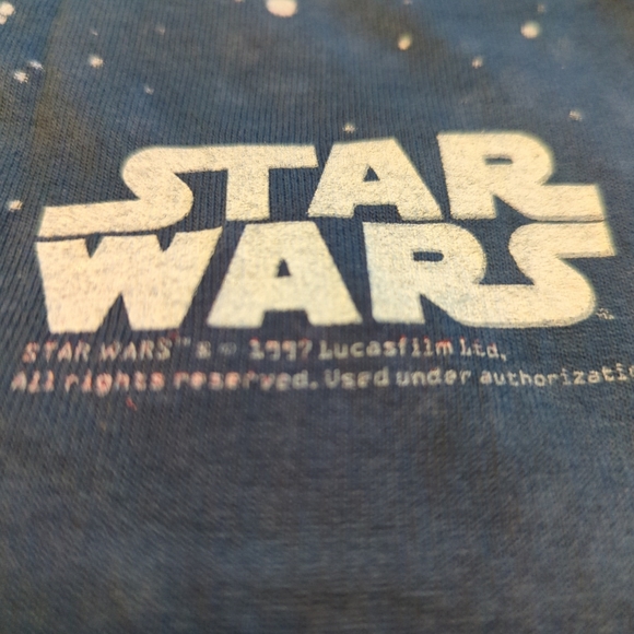 Vintage Star Wars Liquid Blue T-shirt 1997 Millennium Falcon Blue Tie Dye - M - Picture 2 of 4